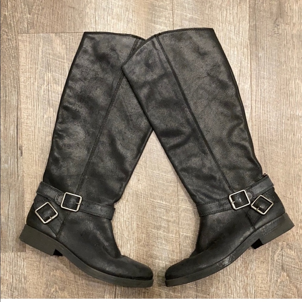 lucky brand | tall black leather equestrian riding boots